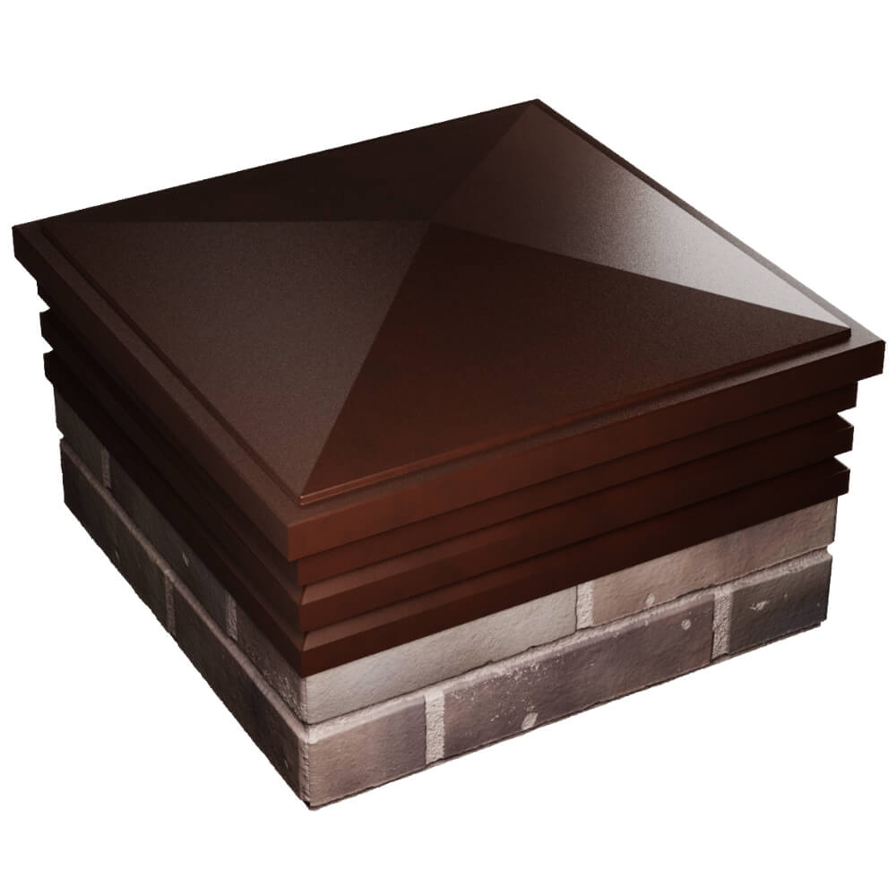 Колпак Zking Бона ХайТек Коричневый на столб 2х2 кирпича (513х513мм)