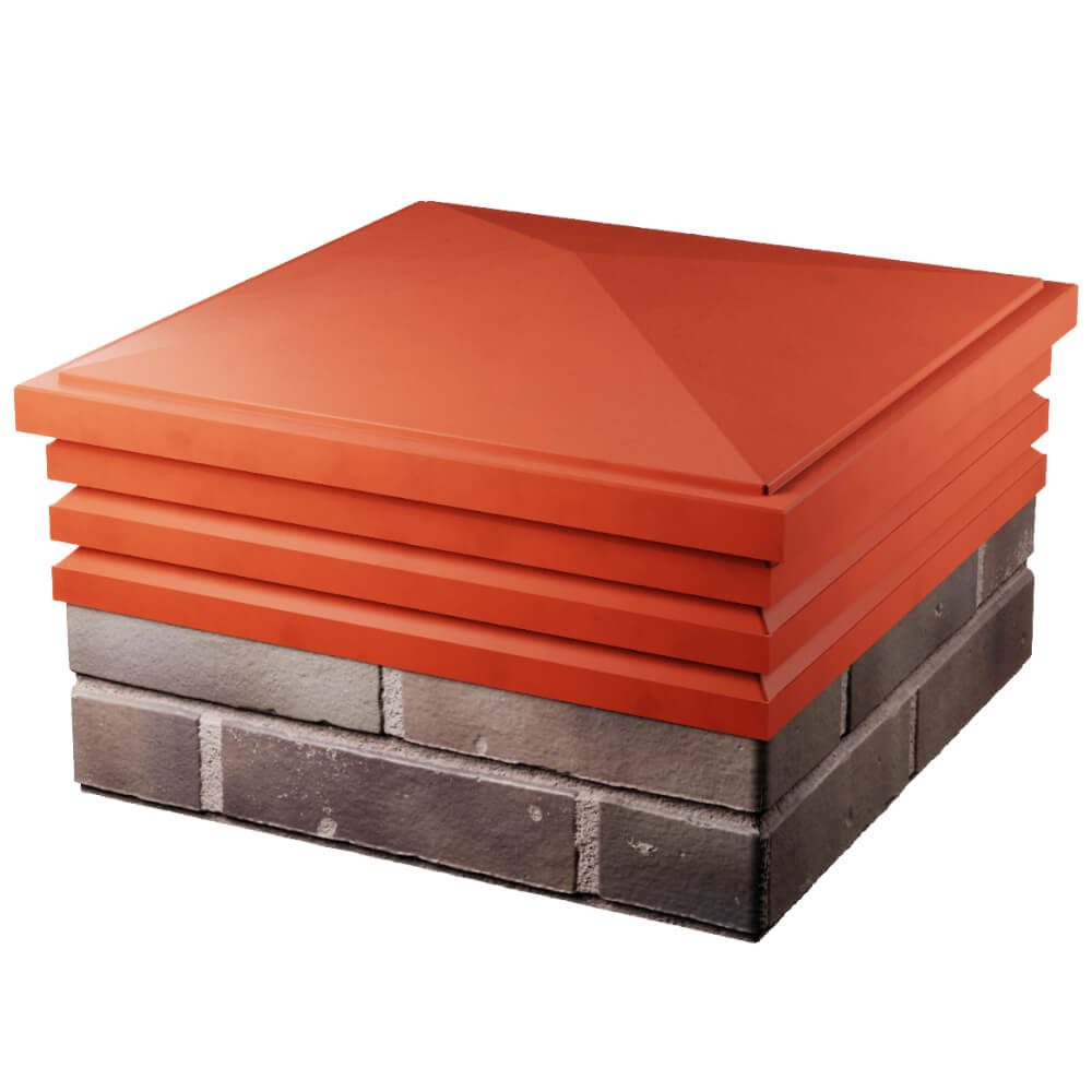 Колпак Zking Бона ХайТек Красный на столб 2х2 кирпича (513х513мм)