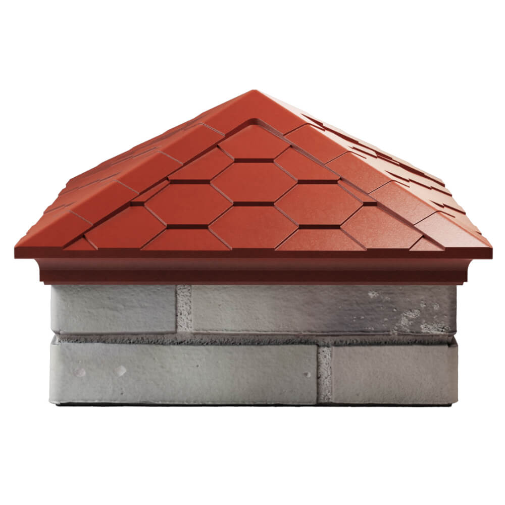 Колпак Zking Эверест Красный на столб 1.5х1.5 кирпича (390х390мм)