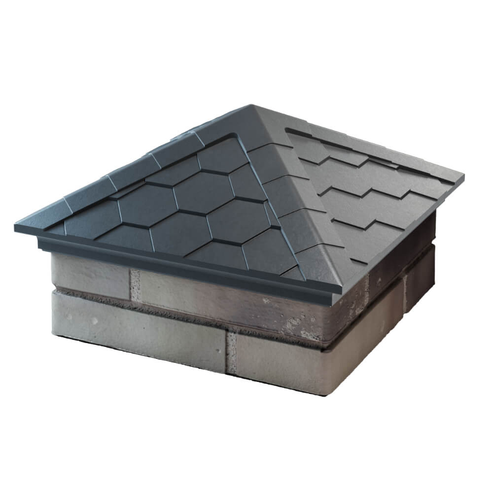 Колпак Zking Эверест Серый на столб 1.5х1.5 кирпича (390х390мм)